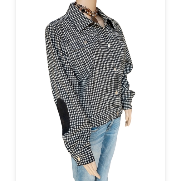 Country Wear Casuals Black & White Tweed Waist Length Jacket With Elbow … - Picture 5 of 11